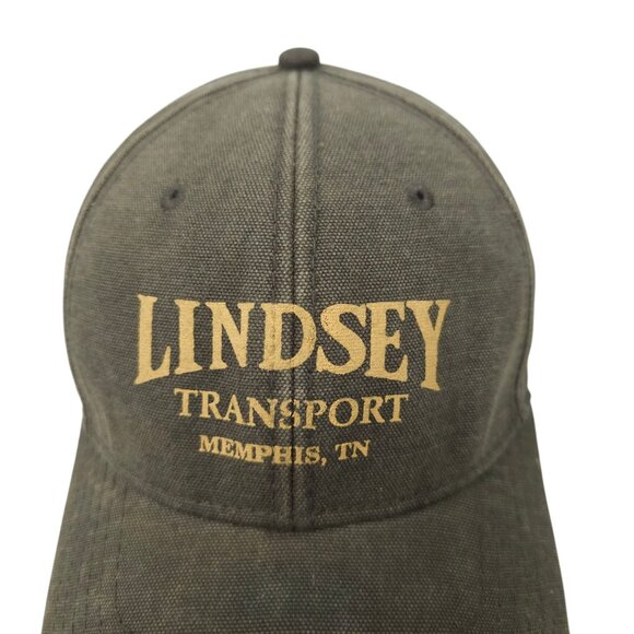 Lindsey Transport Logo Adjustable Tuck Strap Cap Trucker Baseball Hat Memphis TN - Picture 9 of 14